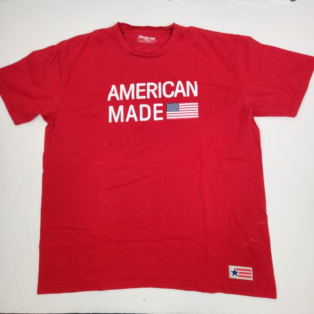 American Giant Flag Collection American Made Crew Neck Spell Out Unisex Tee XXL
